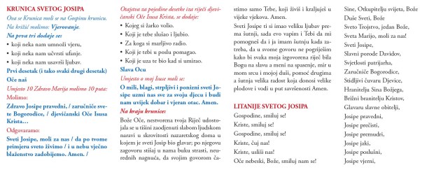 Molitvena kartica - Krunica svetog Josipa